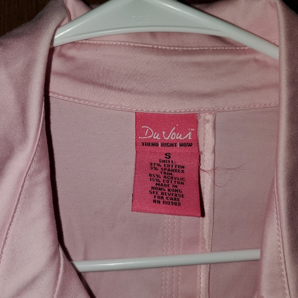 Du Jour Pink Trench Coat Sz Small - Picture 2 of 3